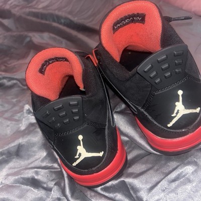 Jordan Air Jordan 4 Mid Top Black/Red Lace Up Basketball Sneakers Teens