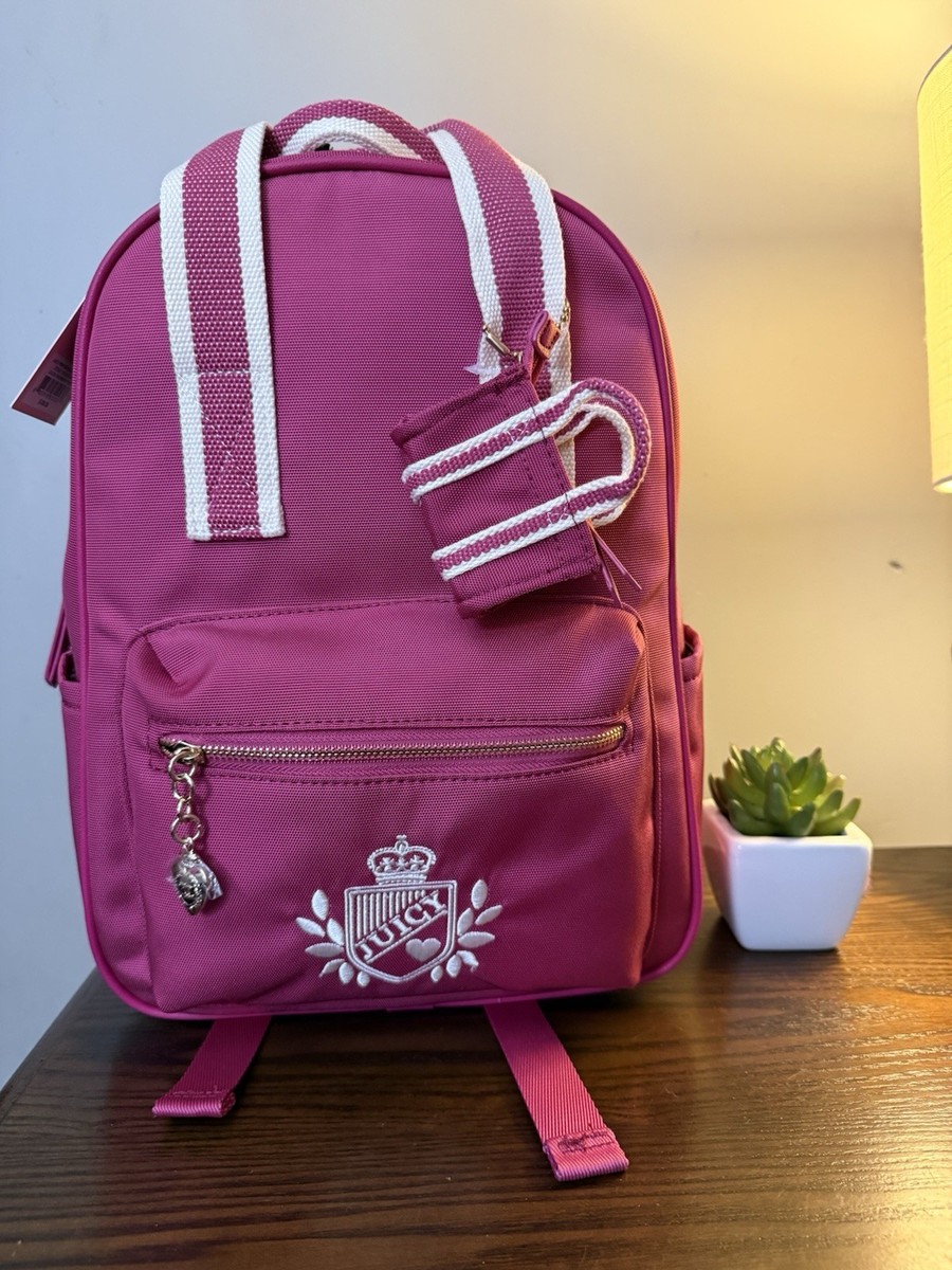 Juicy Couture Raspberry Tart Min Backpack New Pink Juicy Couture Backpack Purse Love Lock Embossed  main image 2