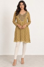 Indian Pakistani Kurta Dress Women's M Beaded Sequin Bling Foil Kameez Embellish