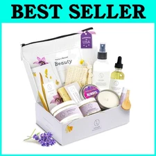 Lavender Spa Gift Set for Her - 9 Piece Luxury Bath Kit