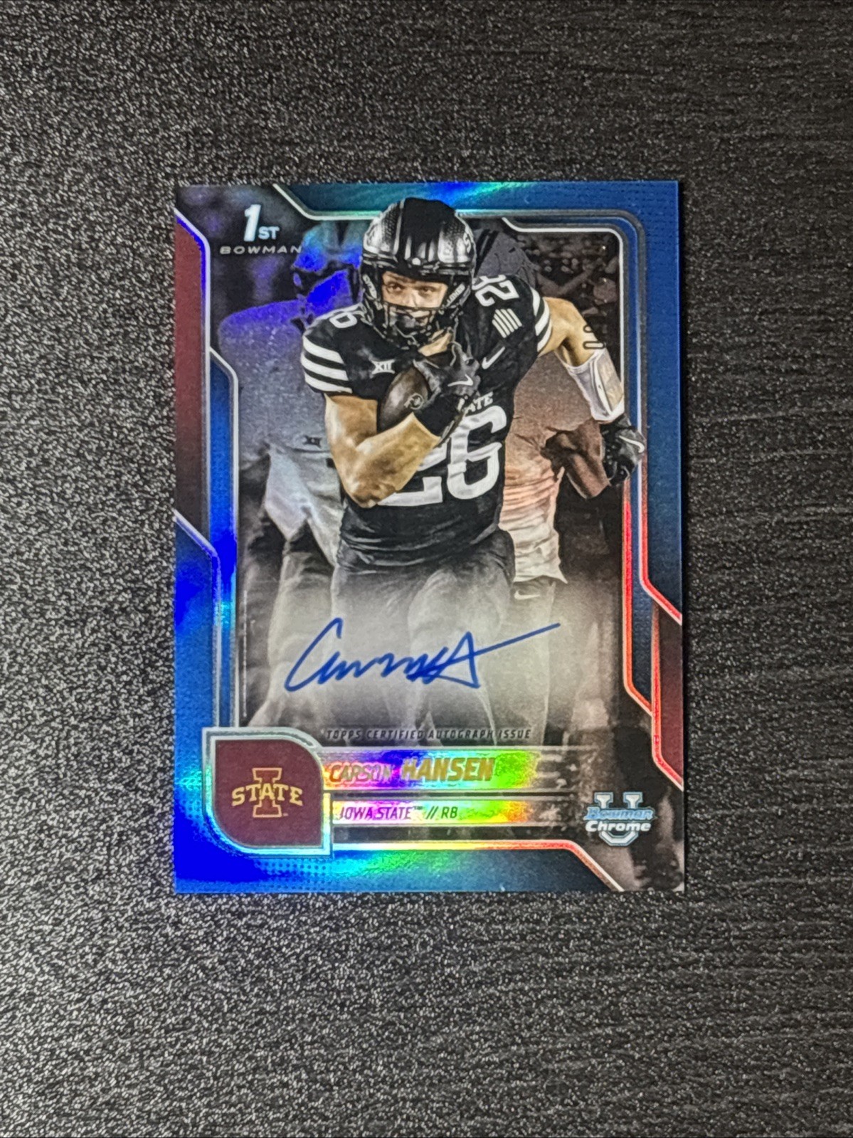 Carson Hansen Auto 2025 Bowman Chrome U 1st /150 Blue Refractor BCA-CH