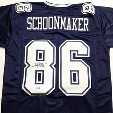 Luke Schoonmaker Signed Dallas Cowboys NFL Custom Jersey Beckett Witness BAS COA