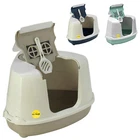 Large Corner Cat Litter Tray Hooded Box Covered Toilet Flip Bundle Scoop Filter