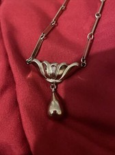 Monet Chain Necklace Vintage Silver Tone Choker Collar 15 1980 s - 1990 s