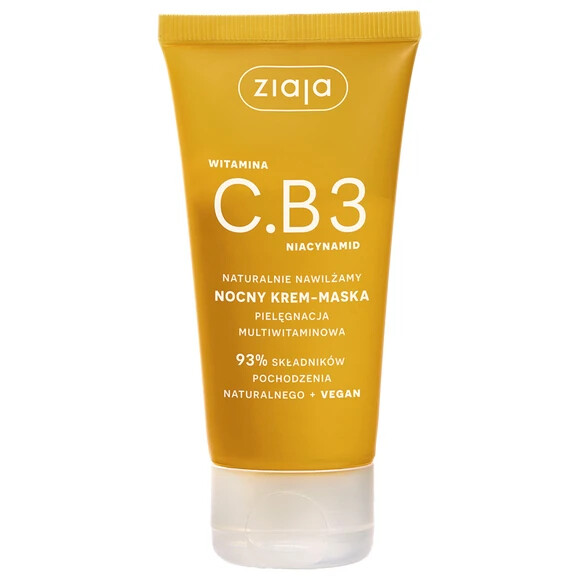 Ziaja 93% Natural Moisturizing Night Cream - Mask Vitamin C Niacinamide Vegan