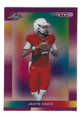 2024 Leaf Vivid Football Jadyn Davis Base # 48 Purple Prismatic 2/2