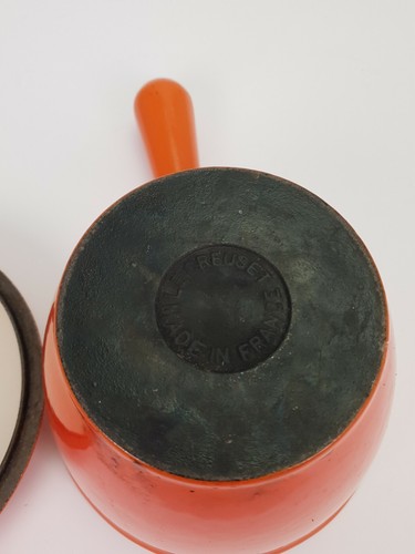 Le Creuset Vintage Orange Enameled Cast Iron Sauce Cooking Pot - Picture 9 of 9