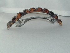 VINTAGE FAUX TORTOISE PLASTIC HAIR BARRETTE UP-DO ACCESSORY