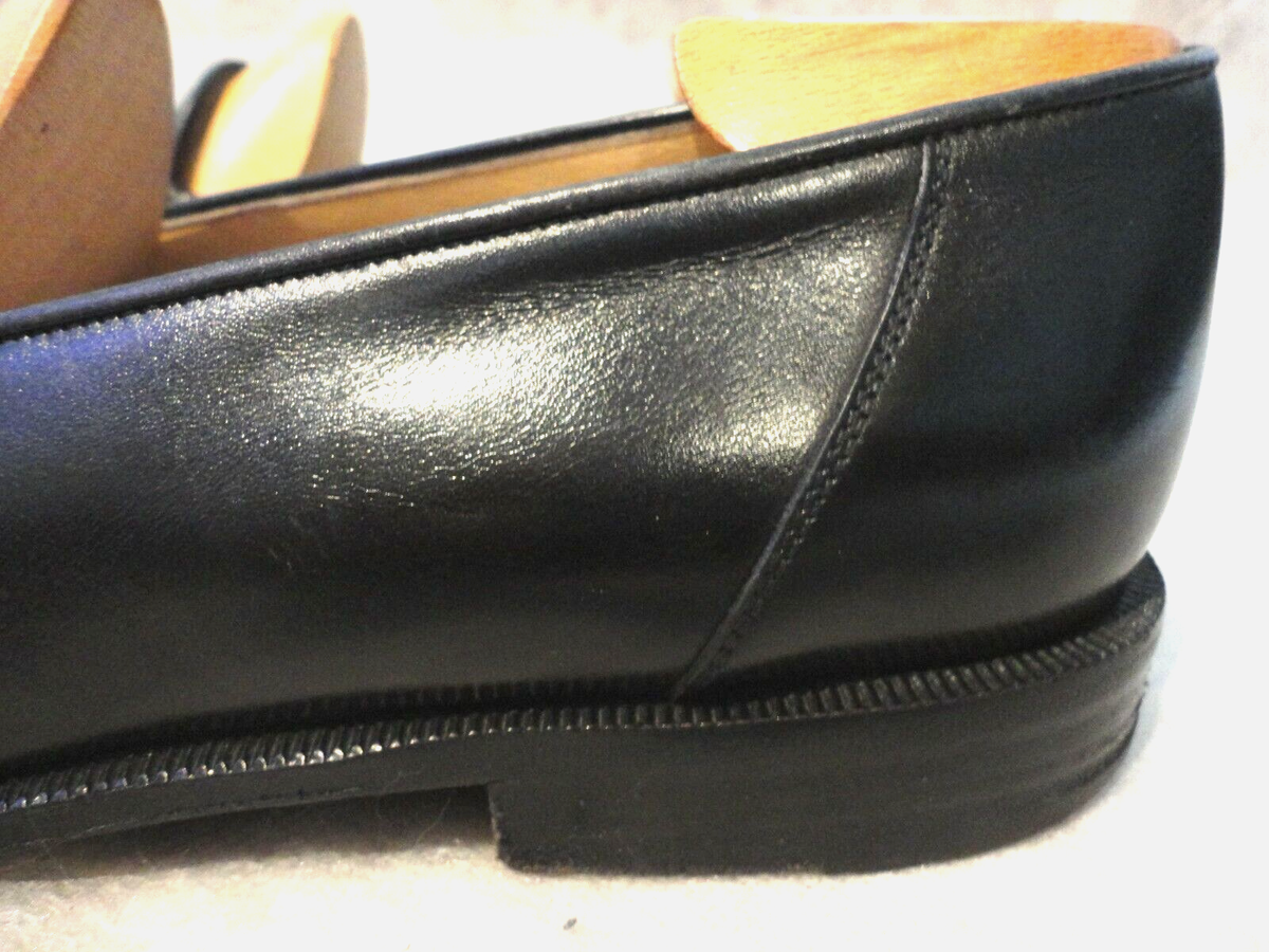 Walter Steiger Black Woven Leather Loafers Sz 8 Walter Steiger Archival Pointed Toe Shoes | Vintage  main image 4