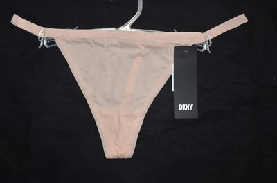 NWT DKNY L Blush Pink Active Comfort String Thong Underwear Panties DK8965