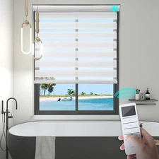 Light Filtering Motorized Waterproof Zebra Blind Roller Shade Window Blinds