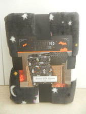 BNWT Black Halloween Ghost Fleece Blanket Throw 150 x 125cm