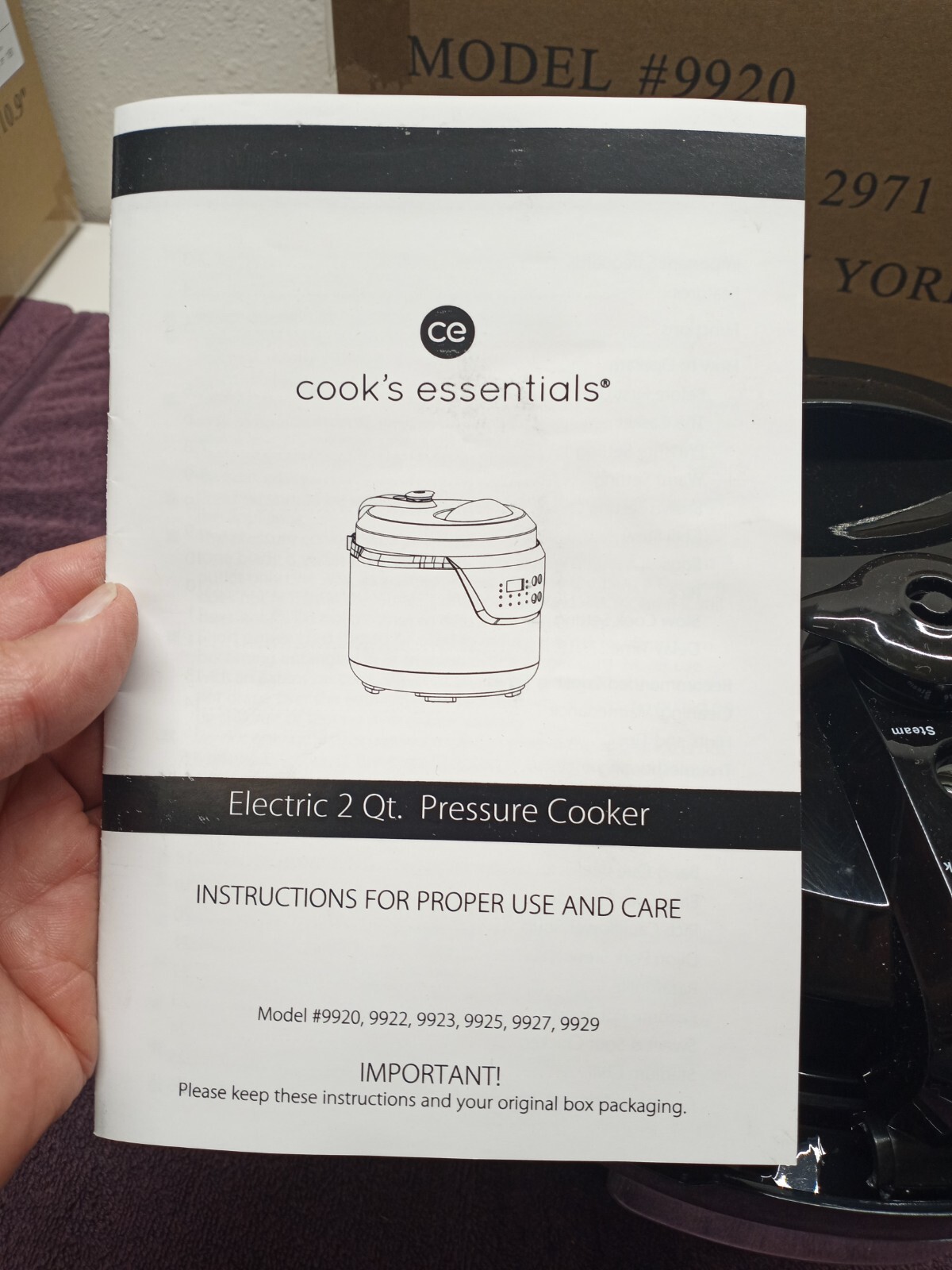 PRESSURE COOKER 2 Quart Model No. 9920 FIGLI LLC COOK`S ESSENTIALS