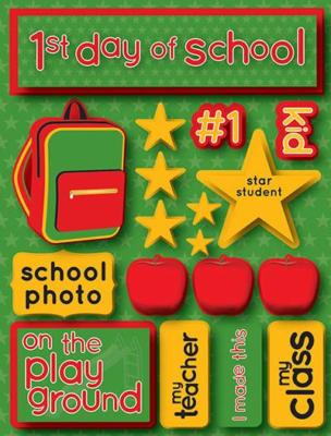 Scrapbooking Crafts Stickers 3D 1st First Day School Photo Backpack #1 Kid Class