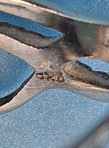 925 Sterling Silver Ring Size 8 Lg Grey Stone. Nature Art Band and Gem Accents - Picture 5 of 22