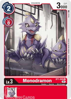 BT1-009 Monodramon Common Alternative Art Mint Digimon Card
