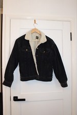Lee Cooper Sanforized Corduroy Fleece Lined Faded Black Jacket Size 12