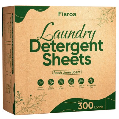 Travel Laundry Detergent Sheets 300 Loads Eco-friendly Washing Detergent Shee...