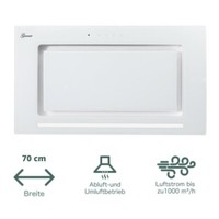 Dunstabzugshaube Deckenhaube 70 Cm Gurari Gch E 217 Wh 70 Prime N 1000M³/H Weiß