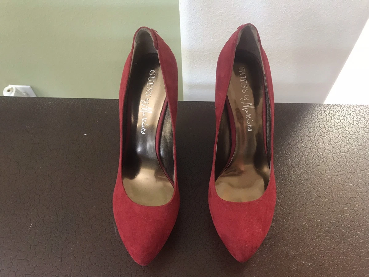 Perforación tal vez Mordrin GUESS by Marciano Womens Red Suede Wedges Shoes Size 8.5 | eBay