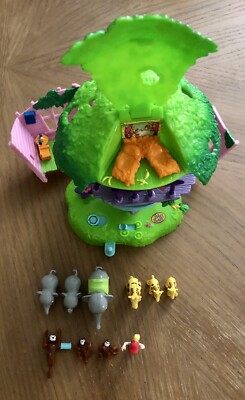 Vintage Polly Pocket 2000 Mattel Jungle Pets Treehouse All pets