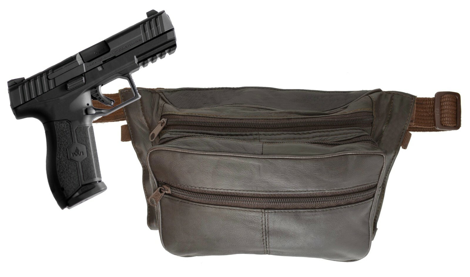 Genuine Leather Holster Waist Belt Clip Pistol Pouch Gun Holder Right Left Hand