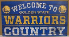 GOLDEN STATE WARRIORS WELCOME TO WARRIORS COUNTRY WOOD SIGN 13"X24'' WINCRAFT