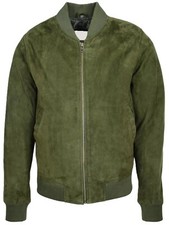 Blouson bomber homme cuir daim peau de chèvre style vintage rétro manteau en ...