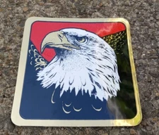 Parma CITGO BALD  EAGLE 3 INCH SQUARE GAS OIL  Decal Sticker Sheet  Vintage 