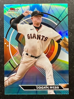 2023 Finest Blue Aqua Vapor Refractor Logan Webb #87 181/250