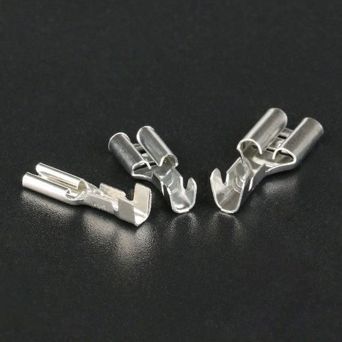 2.8/4.8/6.3mm Uninsulated Female Spade Crimp Terminals Wire Connector PVC Sleeve - Picture 3 of 12