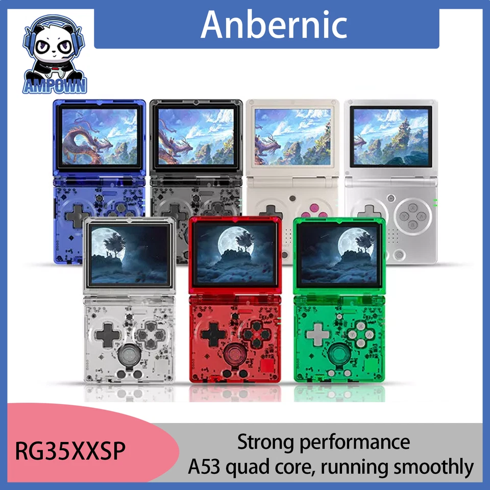 ANBERNIC RG35XXSP Handheld Retro Game Console 3.5" IPS Screen 64G 5K+Games Gifts - Image 2 of 4