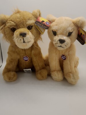 L@@K DISNEY Lion King Baby Simba & Nala Cub TALKING Plush SET  9'' With Tags T12