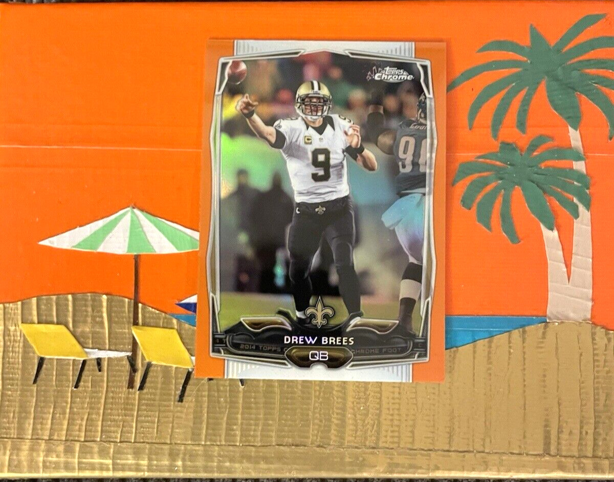 2014 Topps chrome Drew Brees orange refractor #17 *mint*