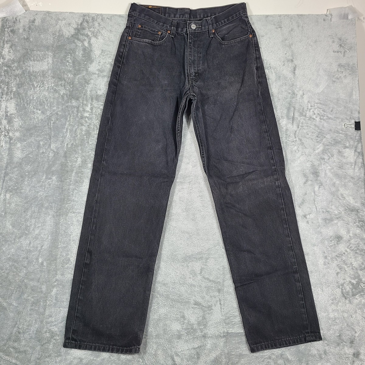 Levis 550 Jeans Men's 34x34 (32x32) Relaxed Black Dark Wash Denim