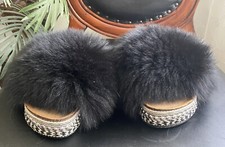 FOX FUR SLIPPERS SIZE 41   NEW  