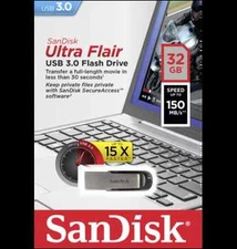 SanDisk 32GB Cruzer Ultra Flair USB 3.0 150MB/s Flash Mini Pen Drive Fast SDCZ73
