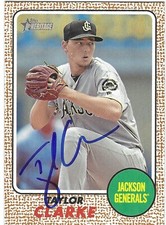 TAYLOR CLARKE SIGNED 2017 TOPPS HERITAGE MINORS BASEBALL CARD DIAMONDBACKS #42