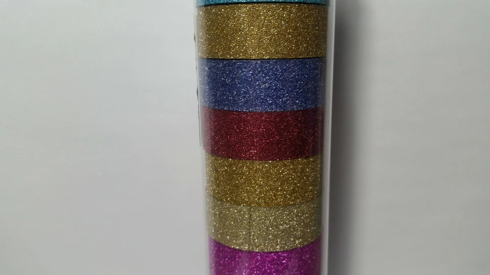 Love Nicole Glitter Washi Tape 13 Rolls Silver Gold Red Blue Pink Green 15mm - Image 4 of 4