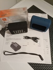 JBL Go 3 "Black" (quasi neu) + Silikonhülle "Blue" + *= siehe Beschreibung !!!