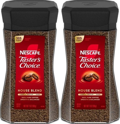 NESCAFÉ Taster's Choice House Blend Light Medium Roast Instant Coffee 7 oz 2 Jar