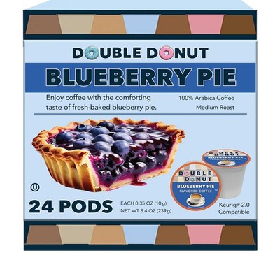 Double Donut Coffee Blueberry Coffee Pods, Single Serve Blueberry Flavored Coffe