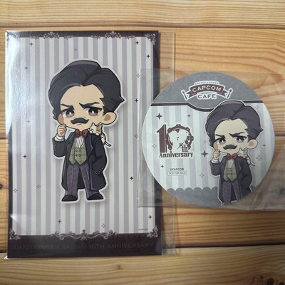 Capcom Cafe Great Ace Attorney 10th Anniversary Postcard Coaster Natsume Soseki