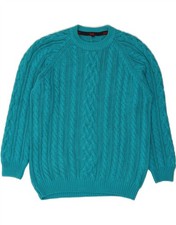 SLAM Mens Crew Neck Jumper Sweater Medium Blue Cotton DK52