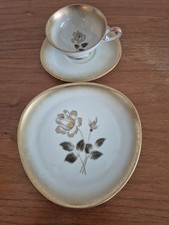 Vintage Porzellan, Schirnding, Kaffeetasse mit Untertasse und Kuchenteller, ...