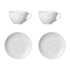 Ritzenhoff & Breker BIANCO Cappuccino-Set Cappuccinotasse Untertasse 4- teilig