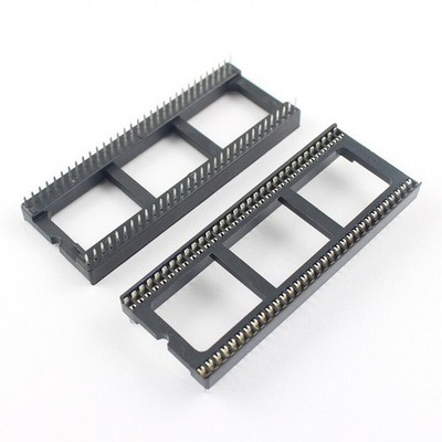 2Pcs 1.778mm Pitch 64 Pin DIP Solder Type 64P IC Socket Adapter Wide 21.54mm