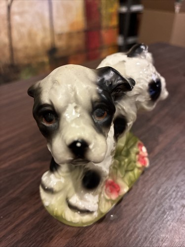 Vintage Japan Porcelain Spaniel Dog Figurine Staffordshire MCM Style