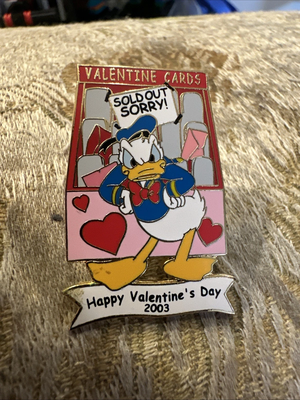 Disney Happy Valentine’s Day 2003 Donald Duck Pin LE 1500