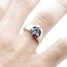 Fantastic Vintage Sterling Silver, Natural Clear Blue Stone White Crystal